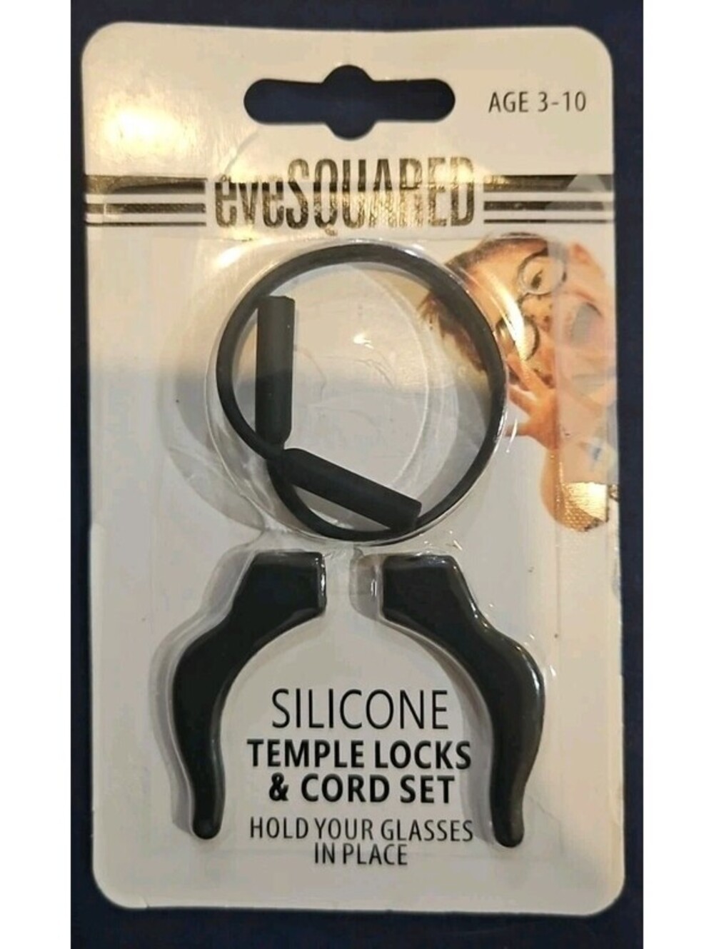 eye SQUARED Silicone Templeocks & Cord Set. Holds Glasses In Place